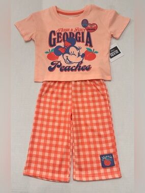 Minnie Mouse Toddler Girls Graphic Tee and Print Pants Set, Size 18 Months